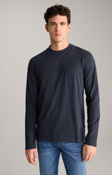 Carlito Long-sleeved Cotton Shirt in Navy