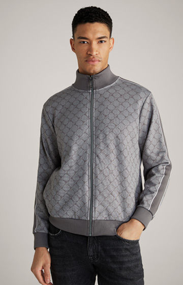 Tayfun Sweatshirt Jacket in a Grey Pattern