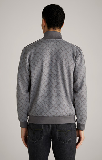 Tayfun Sweatshirt Jacket in a Grey Pattern