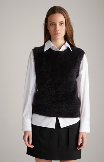 Knitted Sweater Vest in Black