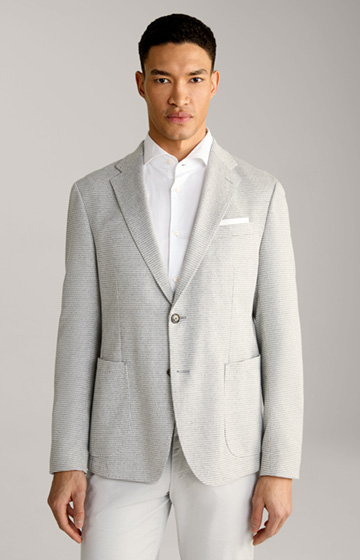 Hoverest Jacket in a Cream and Light Grey Pattern