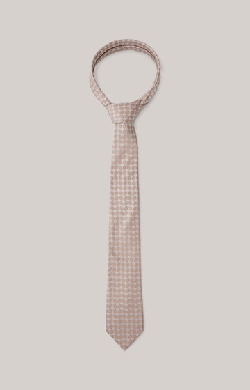Silk Tie in Light Brown, patterned