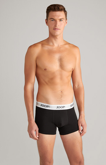 3-Pack of Fine Cotton Stretch Boxers in White/Black/Grey Flecked