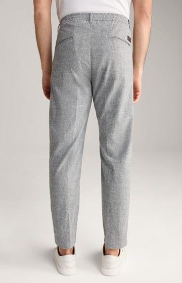 Lead Pleated Trousers in Light Grey Mélange