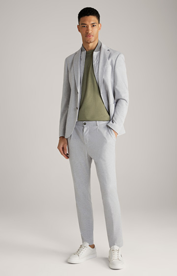 Lester Pleat-front Trousers in Light Grey