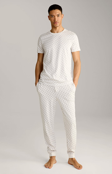 Loungewear T-Shirt in Off-white/Grey 