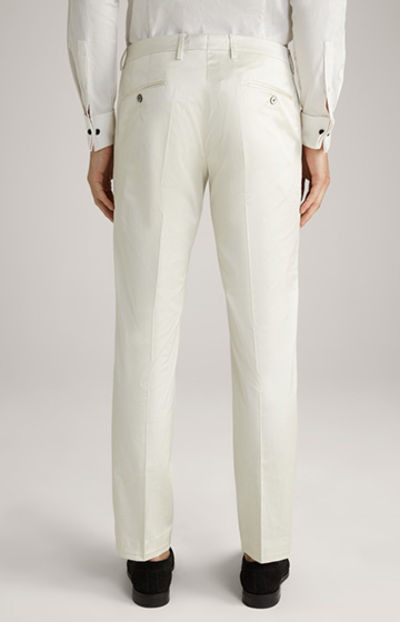 Blayr Satin Suit Trousers in Cream