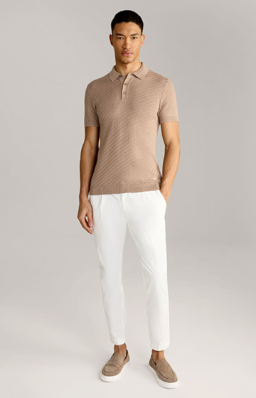 Maurice Cotton Polo Shirt in Light Brown