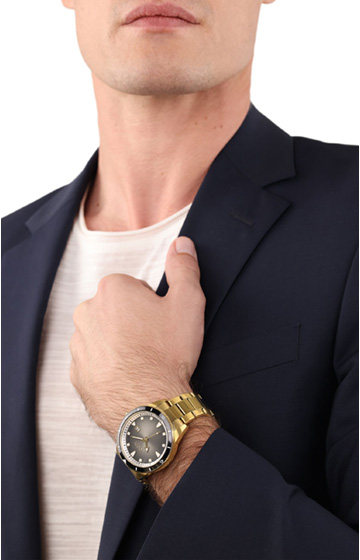 Men's Wristwatch in Gold/Anthracite