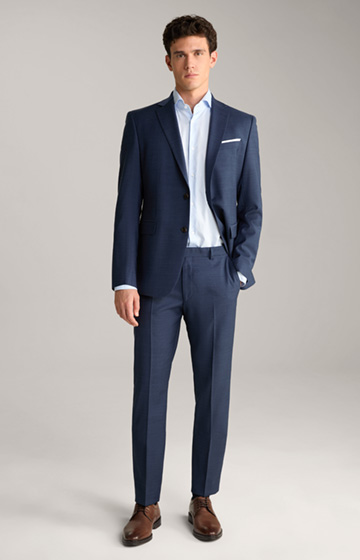 Brad Modular Suit Trousers in Navy Textured