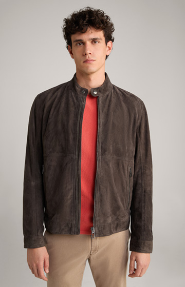 Avik Leather Jacket in Grey