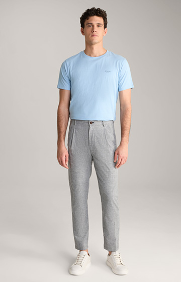 Lead Pleated Trousers in Light Grey Mélange