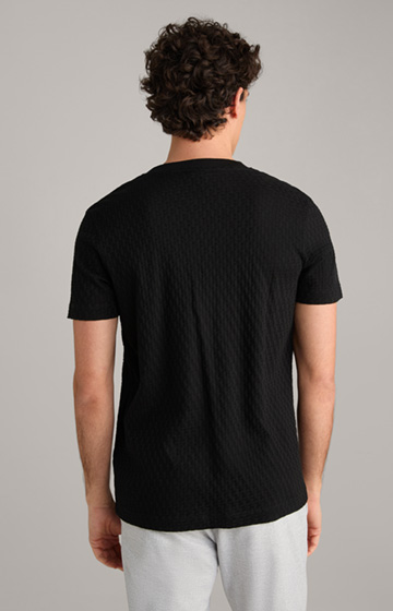 Cotton T-Shirt in a Textured Black Finish
