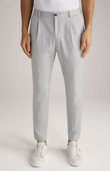 Lester Pleat-front Trousers in Light Grey
