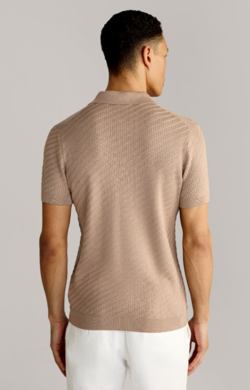 Maurice Cotton Polo Shirt in Light Brown
