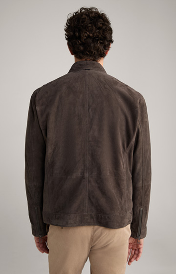 Avik Leather Jacket in Grey