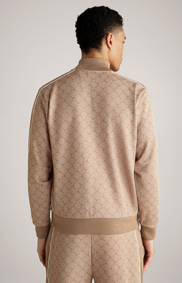 Tayfun Sweatshirt Jacket in a Beige Pattern