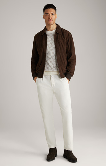 Ravon Knitted Pullover in a White Pattern