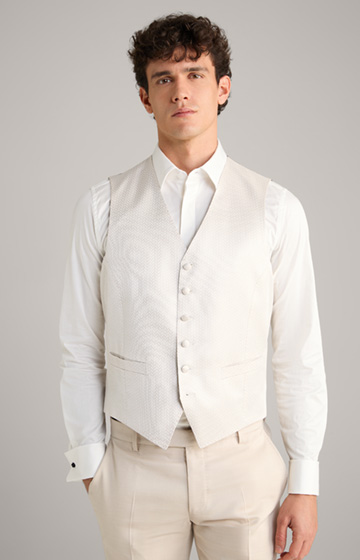 Weazer Waistcoat in Cream Patterned