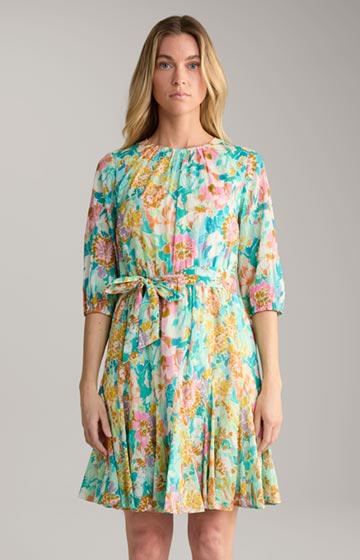 Dress in Mint/Turquoise/Yellow