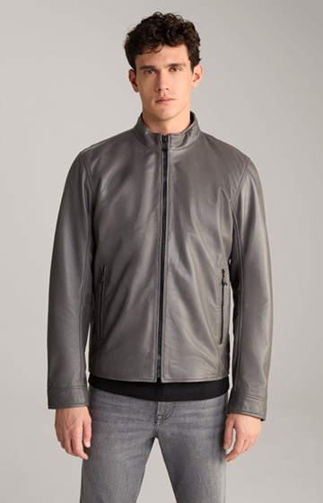 Lif Leather Jacket in Grey