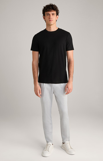 Cotton T-Shirt in a Textured Black Finish
