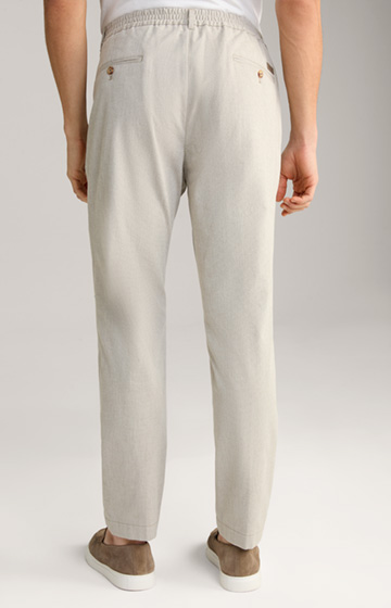 Lester Pleat-front Trousers in Beige