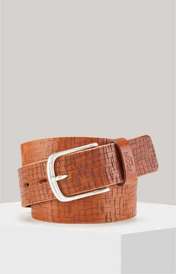 Leather Belt in Textured Brown