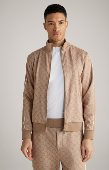 Tayfun Sweatshirt Jacket in a Beige Pattern