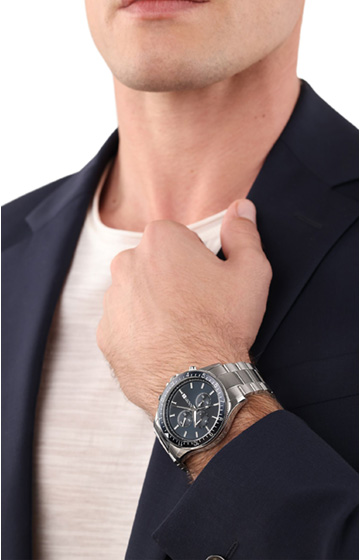 Men's Wristwatch in Silver/Blue