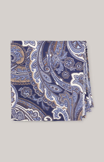 Silk Pocket Square in a Dark Blue Pattern