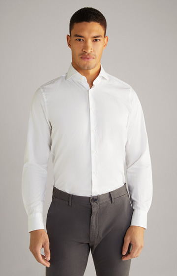 Mika Cotton Shirt in White, textured