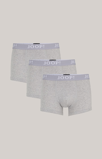 3-Pack of Fine Cotton Stretch Boxers in Grey Flecked