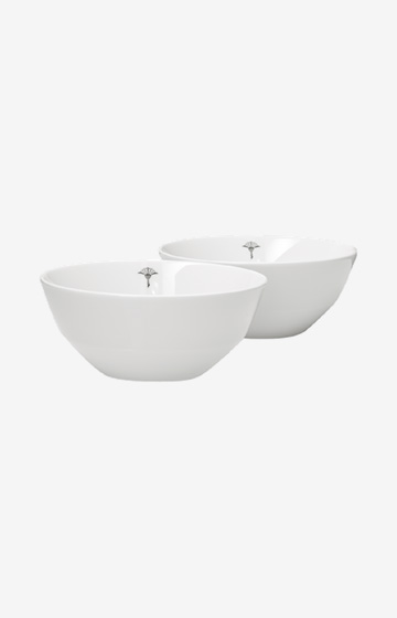 Single Cornflower Bowl - Set of 2 in White