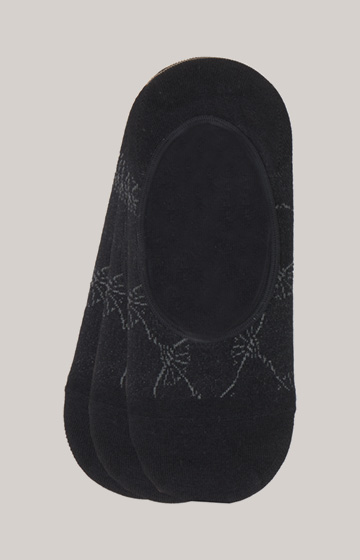 Trzypak skarpet IN-SHOE ze wzorem chabrów w kolorze czarnym