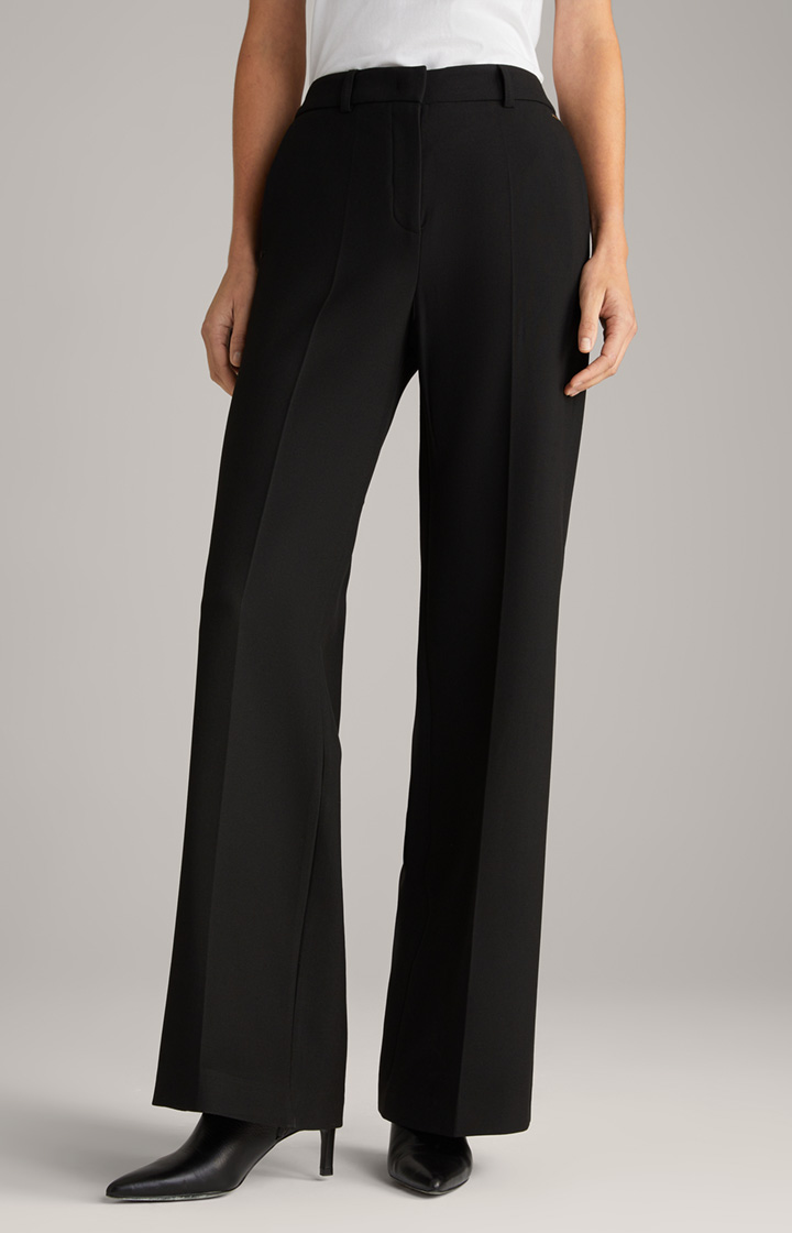 Trousers with Pressed Creases in Black