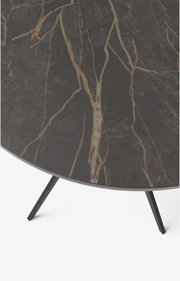 JOOP! CURVES side table with marble ceramic top, 45 x 47 cm in black