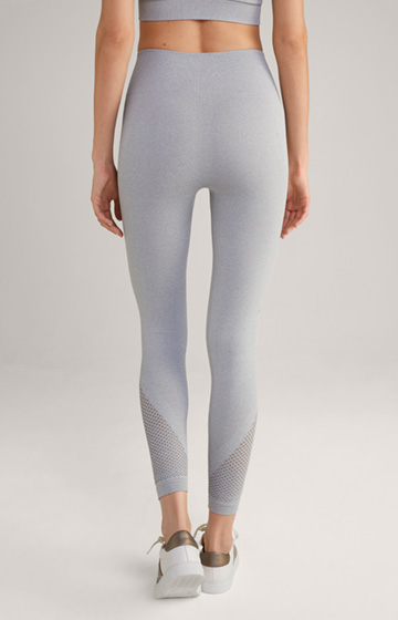 Seamless tights in mottled light grey