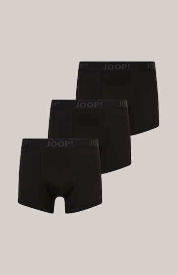 3-Pack of Fine Cotton Stretch Boxers in Black