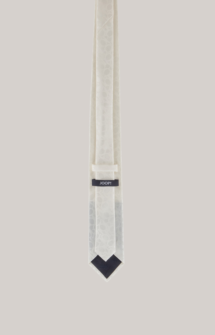 Krawat z mieszanki bawełny w kolorze złamanej bieli
